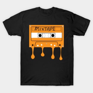 Hip Hop Cassette Mixtape Melting T-Shirt